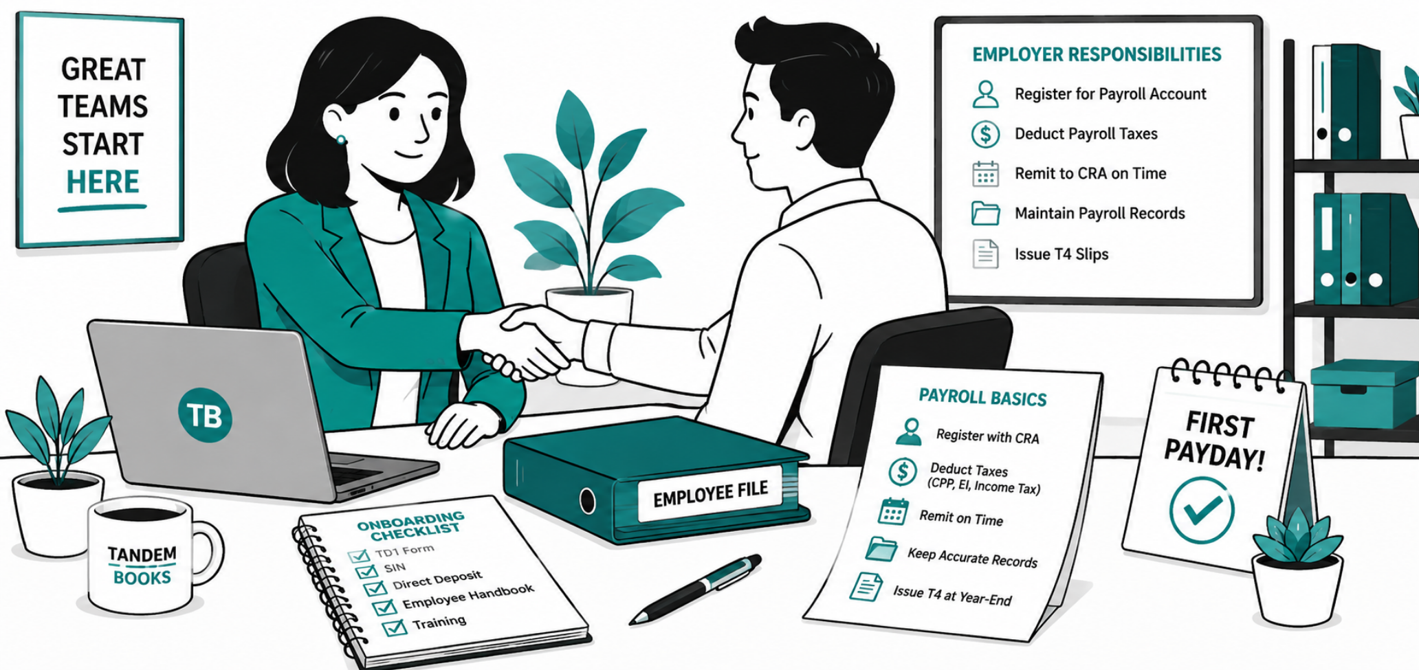 payroll basics employee onboarding illustration