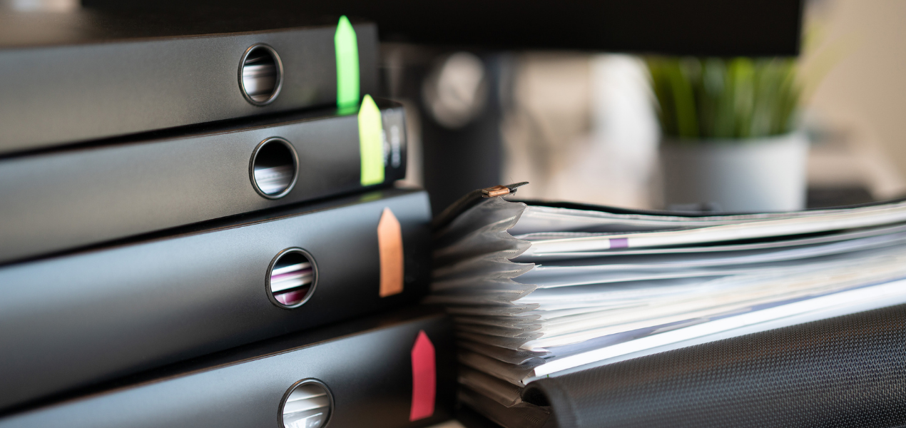 organized business records and bookkeeping files
